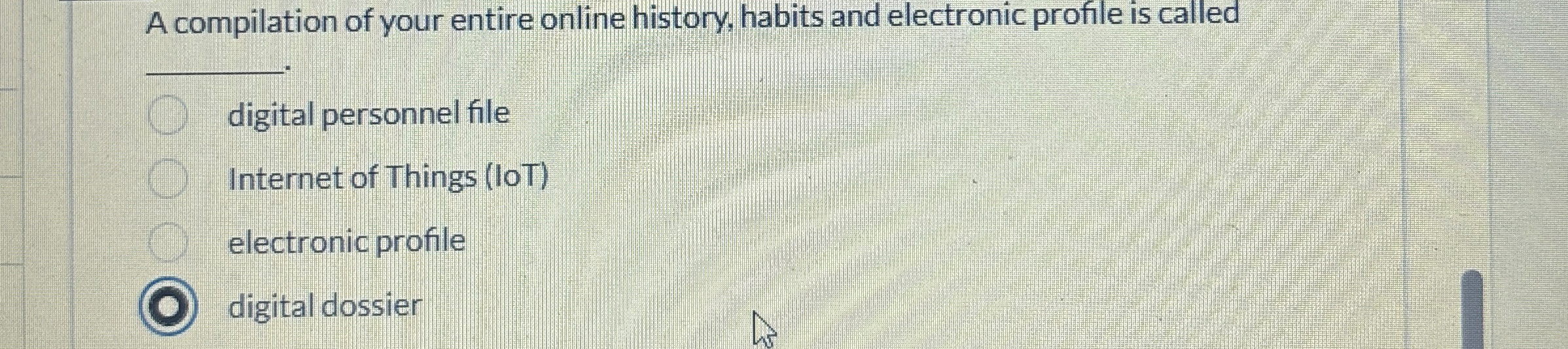 A compilation of your entire online history,