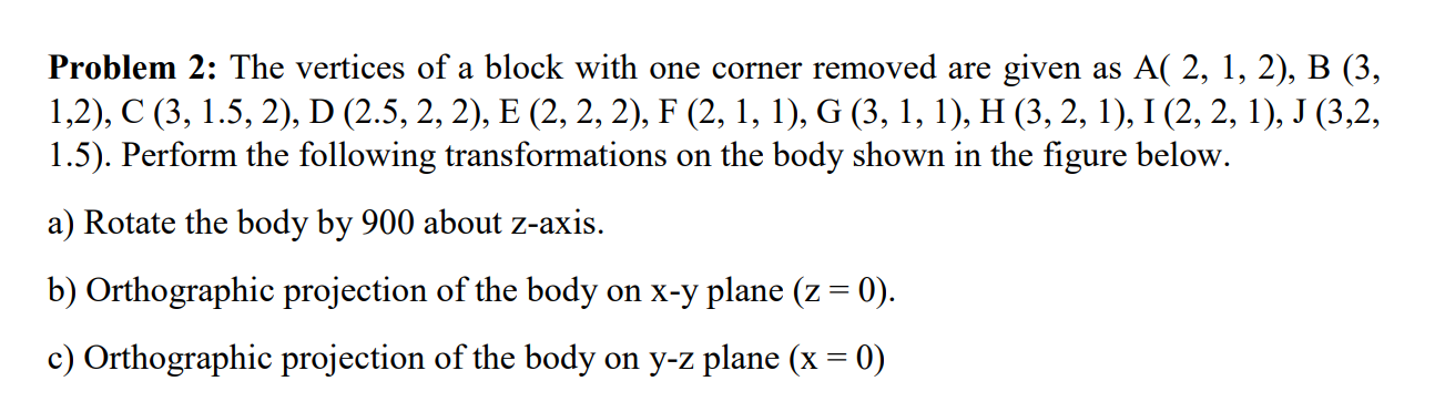 : The vertices of a block with one corner removed