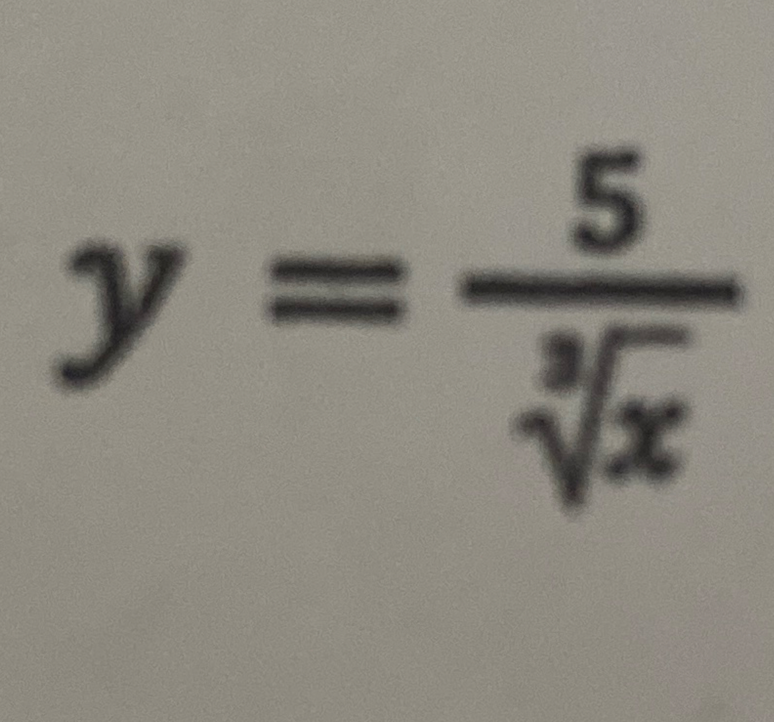 code class = "asciimath" > y = ( 5 ) / ( \ root (