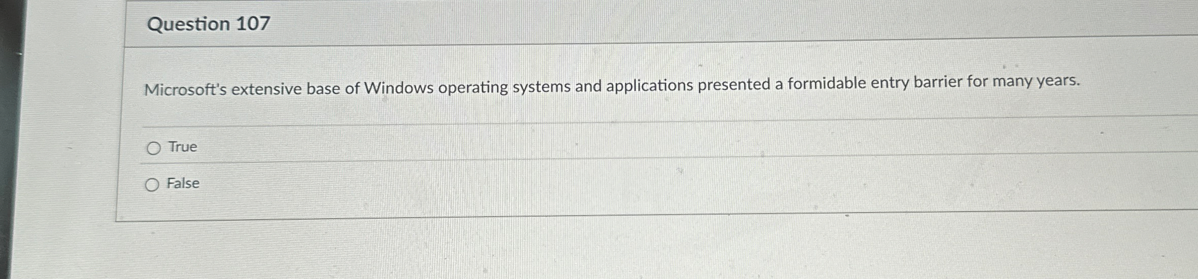 Question 1 0 7 Microsoft's extensive base of