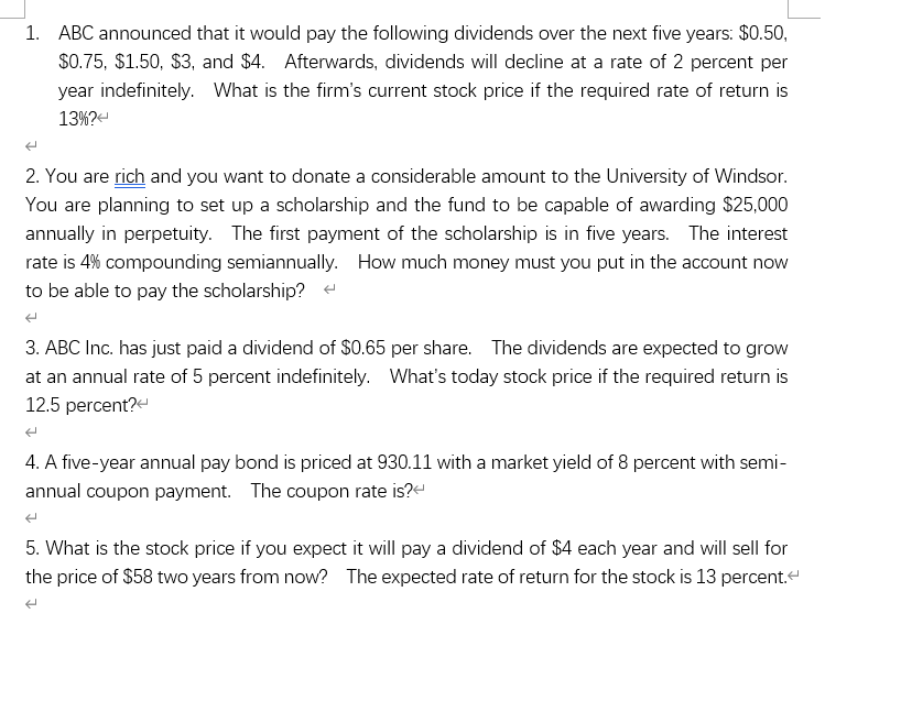 J |_ 1. ABC announced that it would pay the