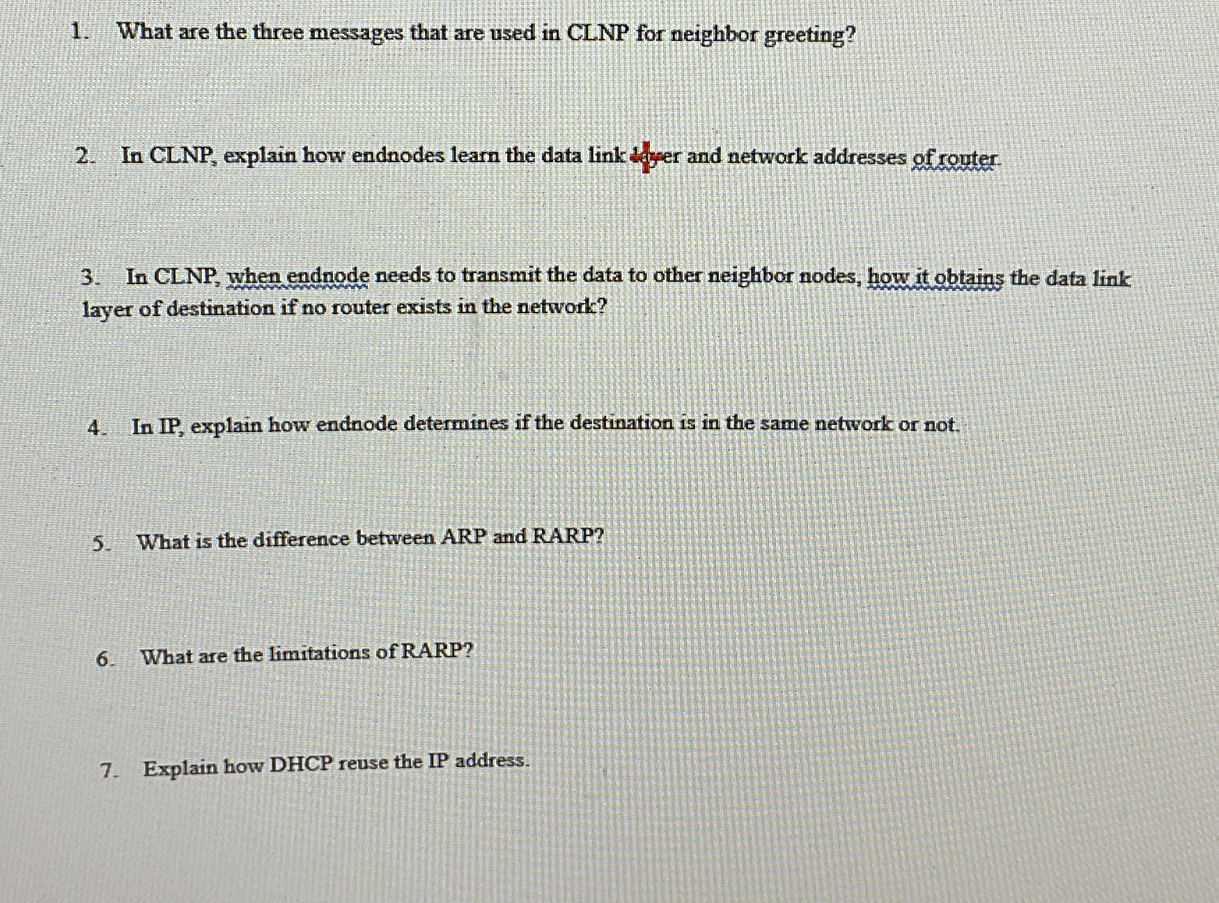 What are the three messages that are used in CLNP