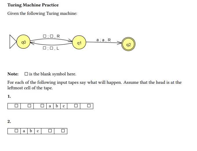 Note: is the blank symbol here. For each of the