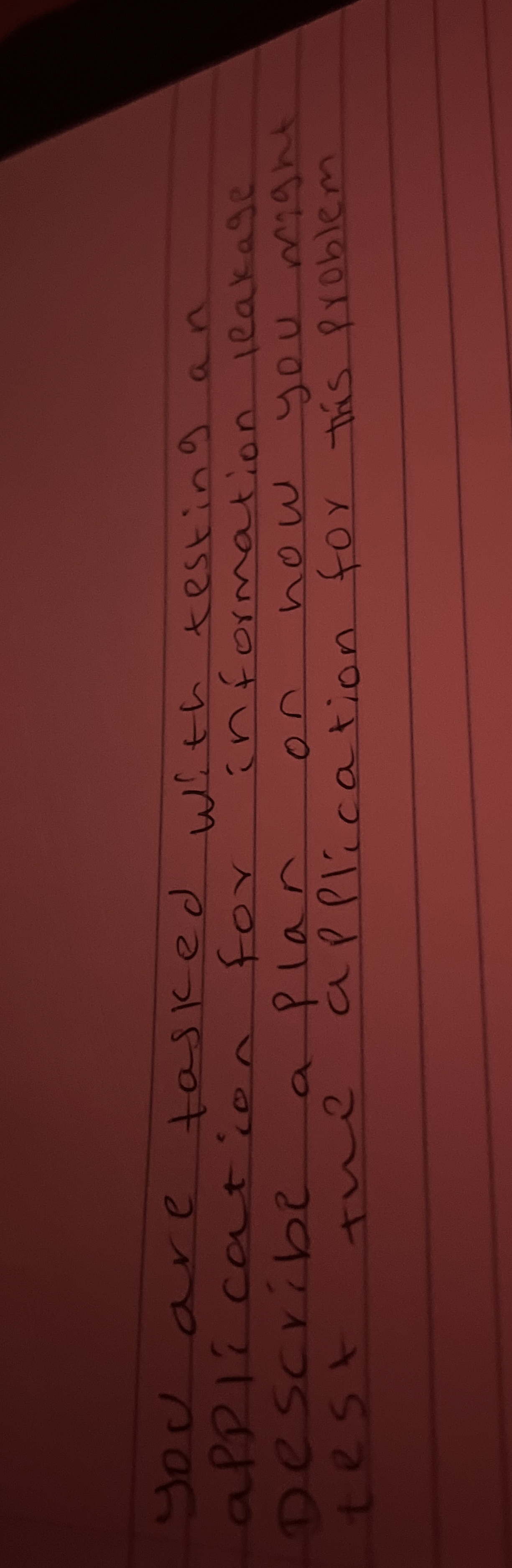 You are tasked with testing an pplication for