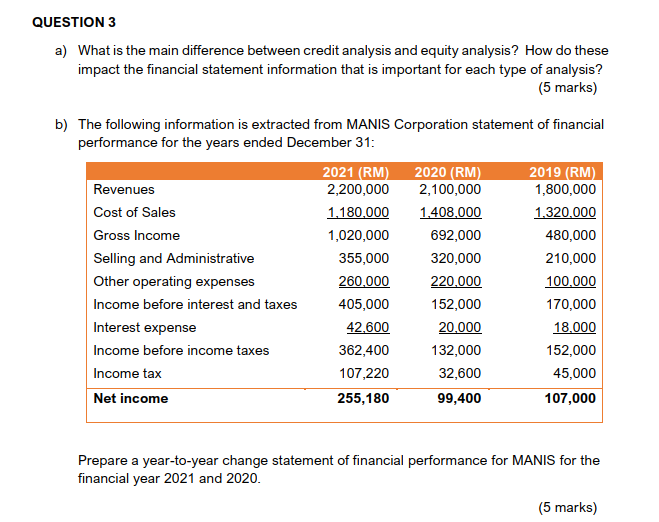 QUESTION 3 a) What is the main difference between