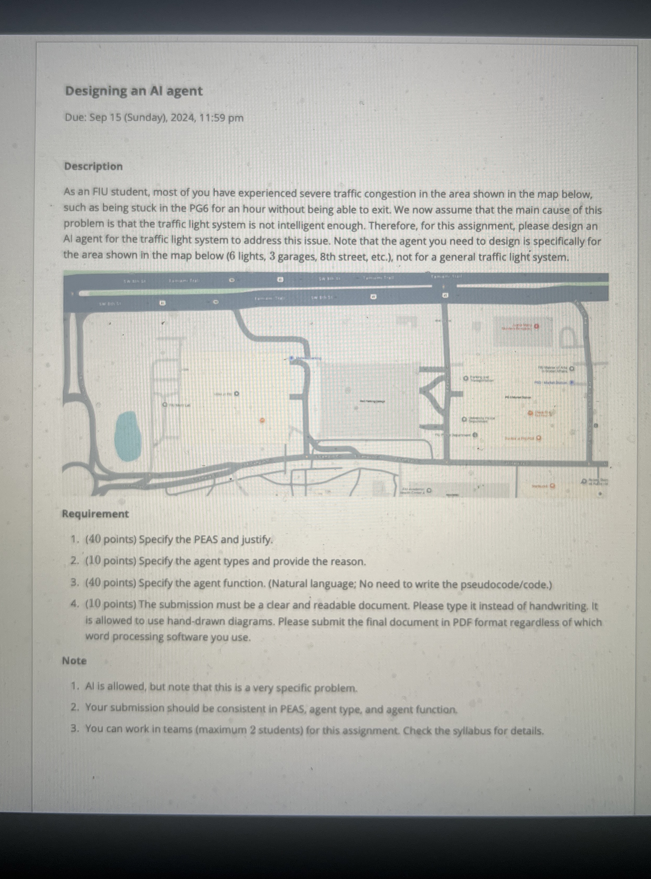 Designing an Al agent Due: Sep 1 5 ( Sunday ) , 2