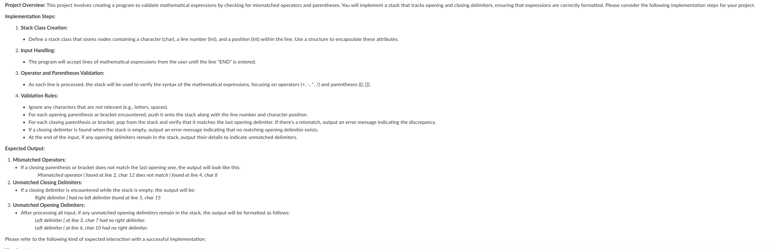 Implementation Steps: Stack Class Creation: