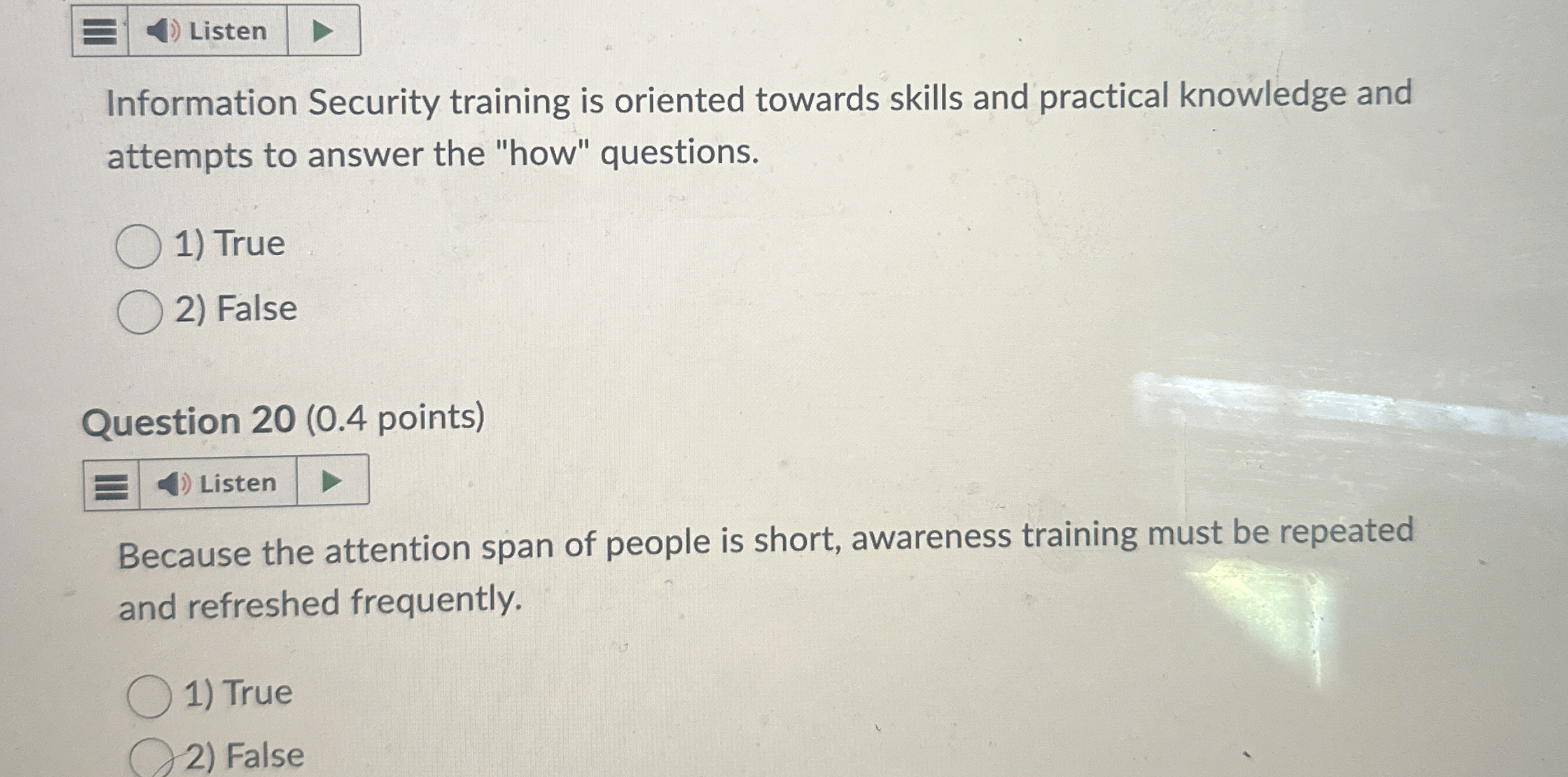 Information Security training is oriented towards