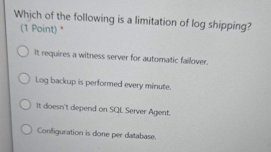 Which of the following is a limitation of log