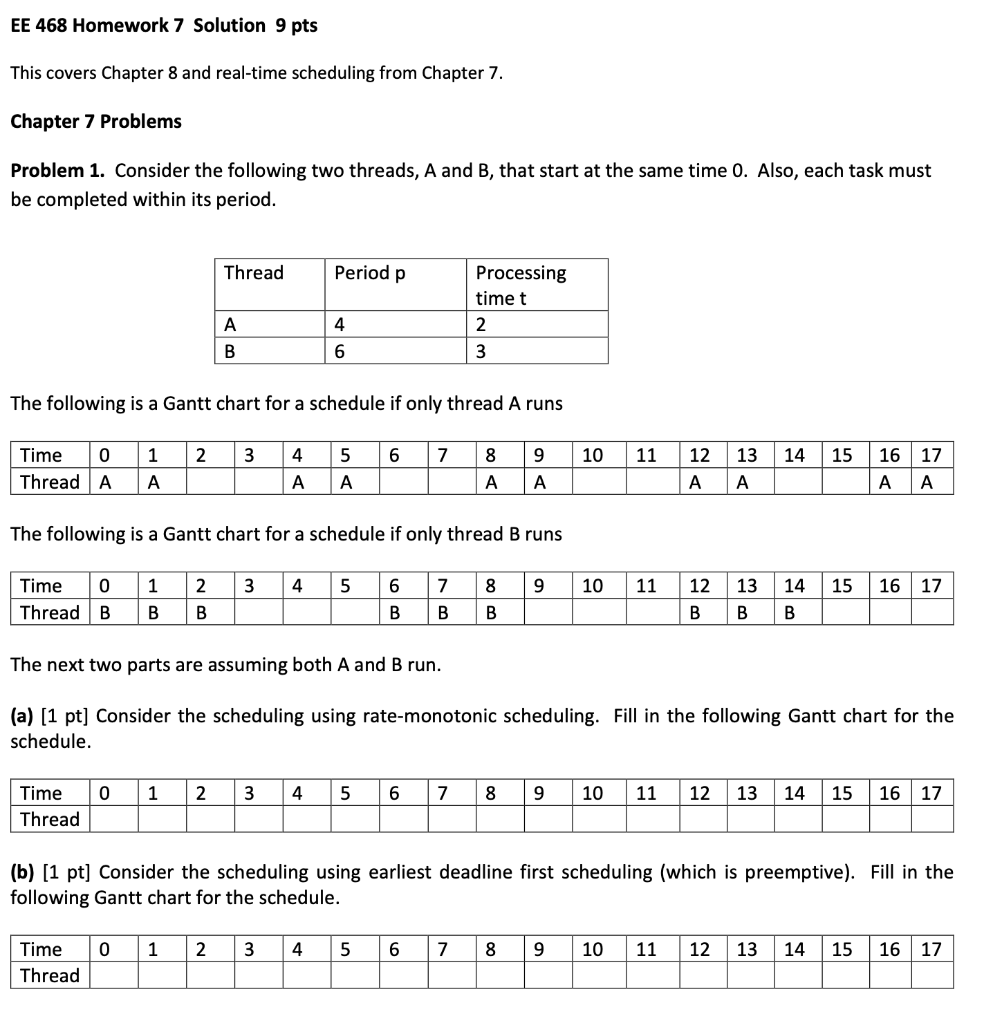 This covers Chapter 8 and real - time scheduling