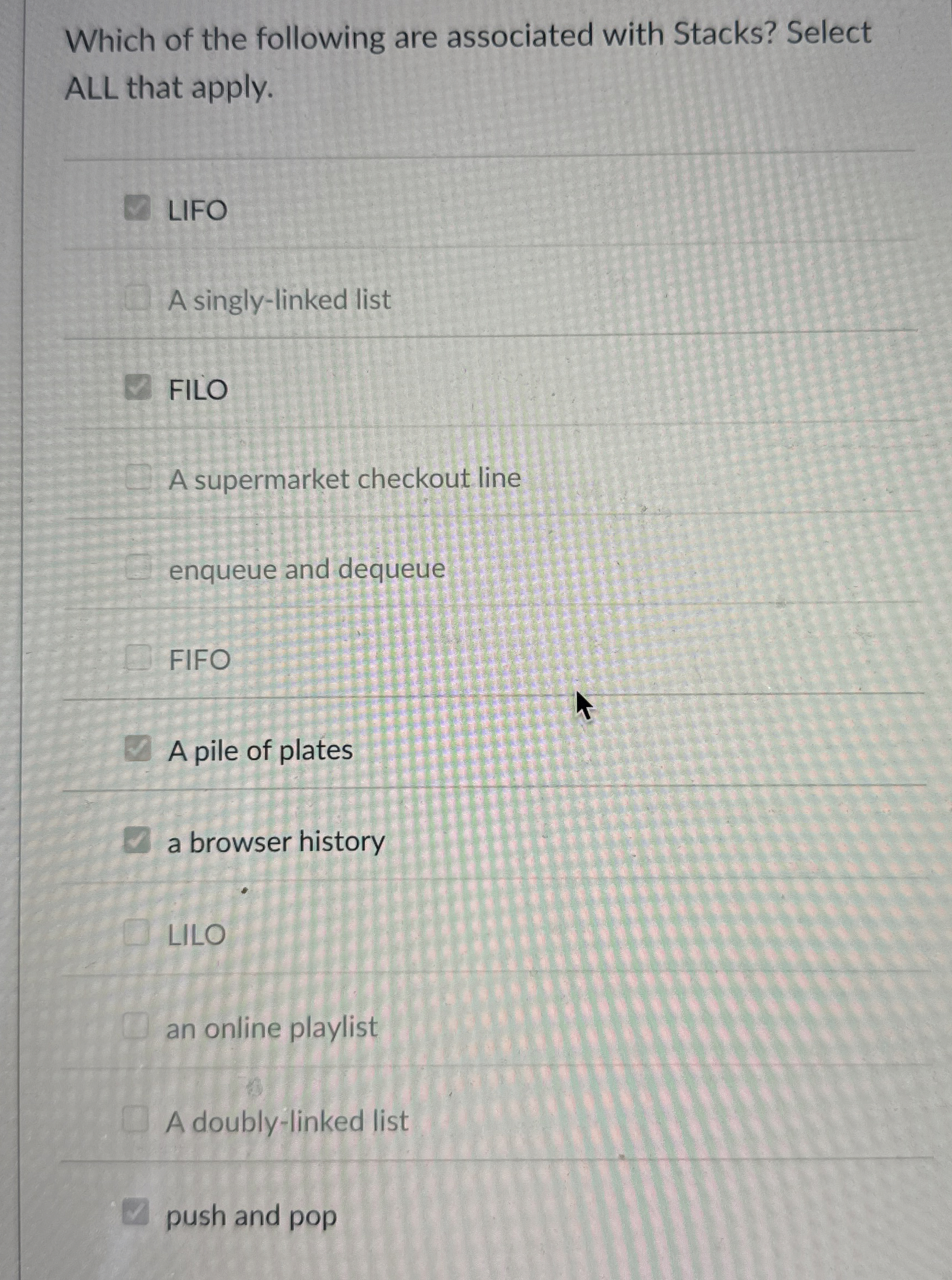 Which of the following are associated with