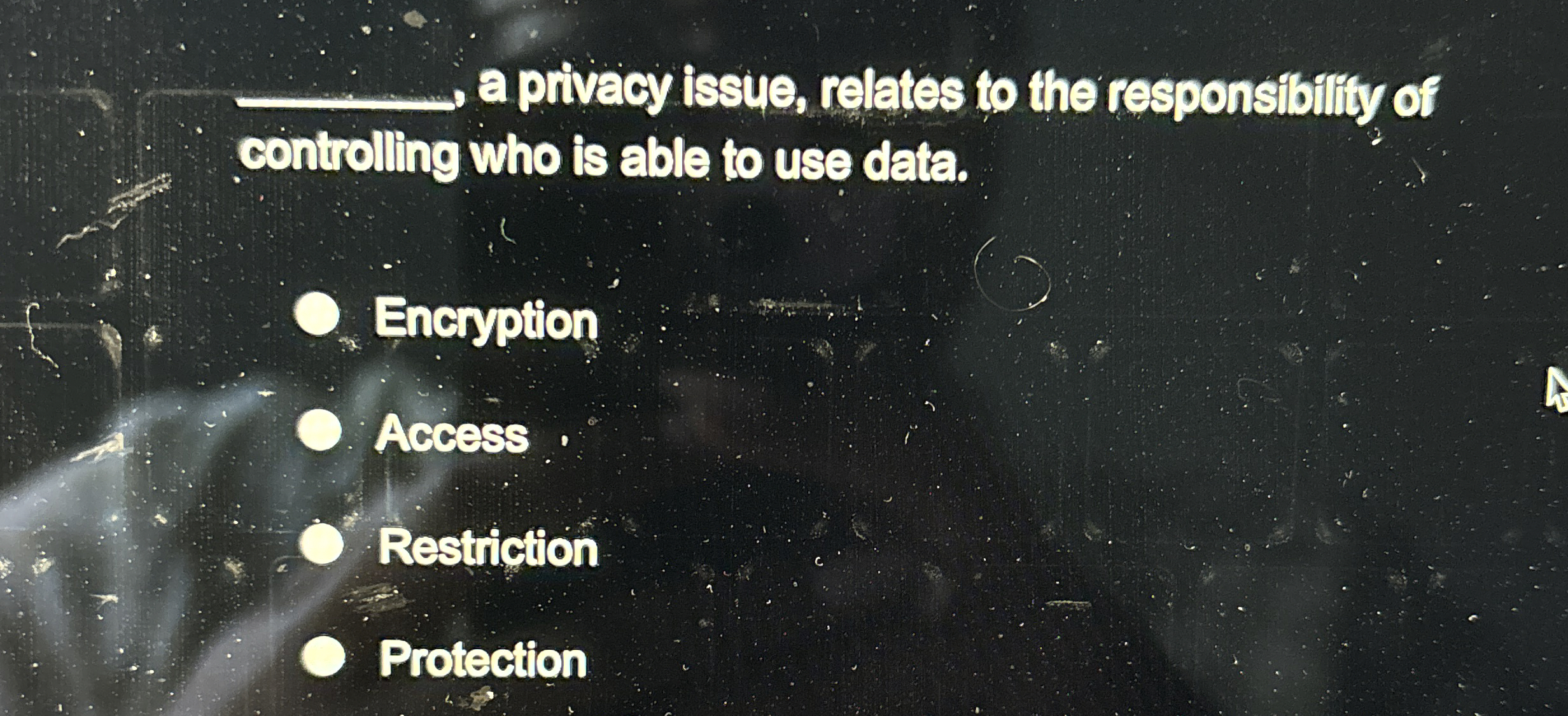 a privacy issue, relates to the responsibifity of