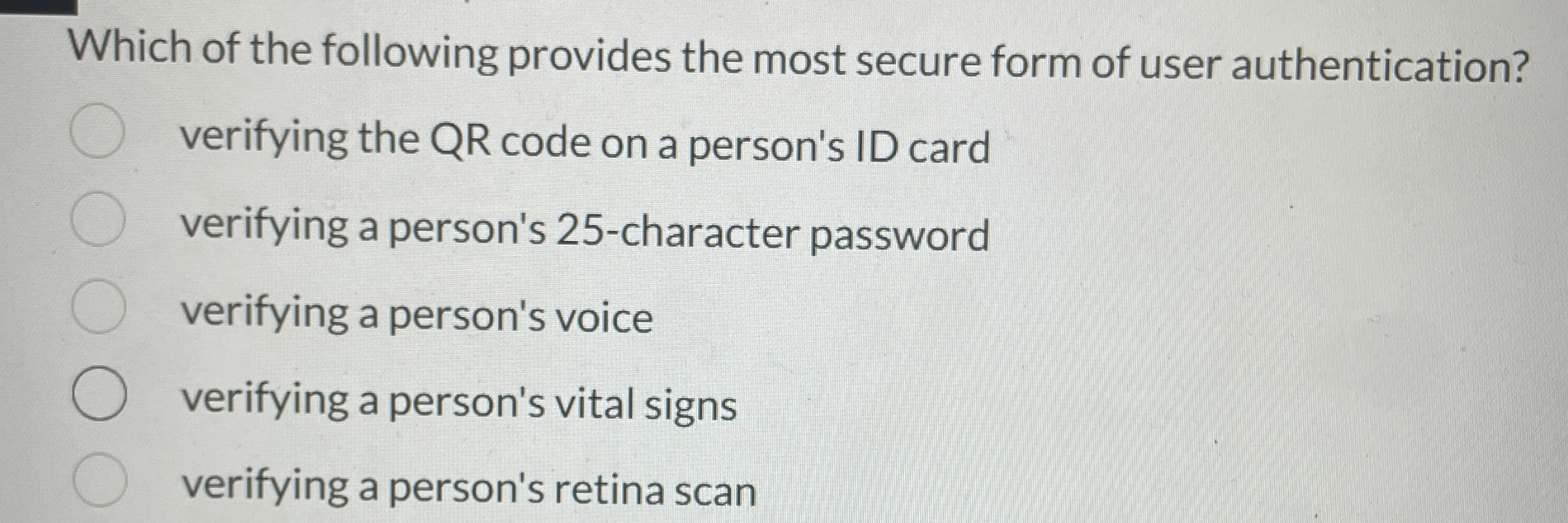 Which of the following provides the most secure