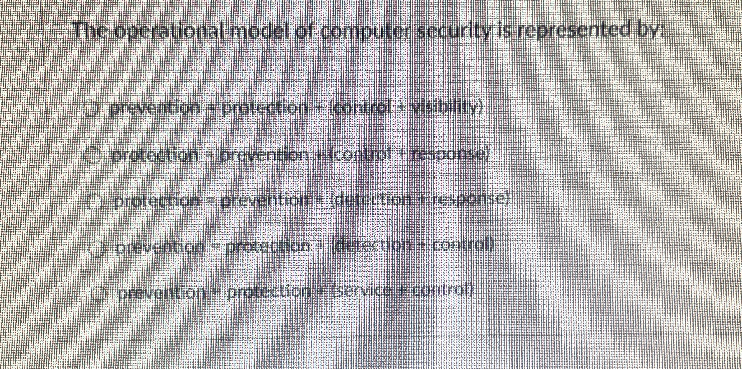 The operational model of computer security is
