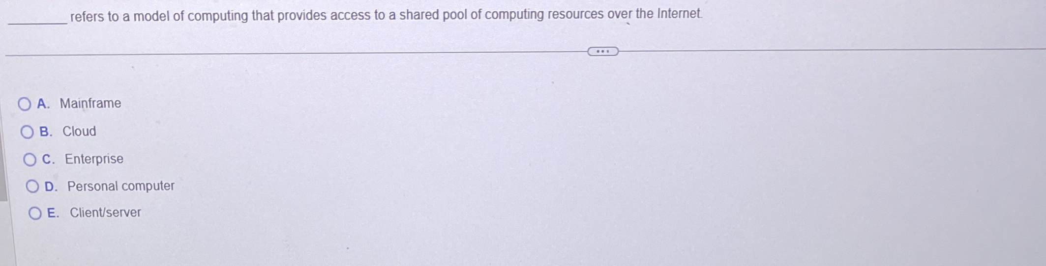 refers to a model of computing that provides