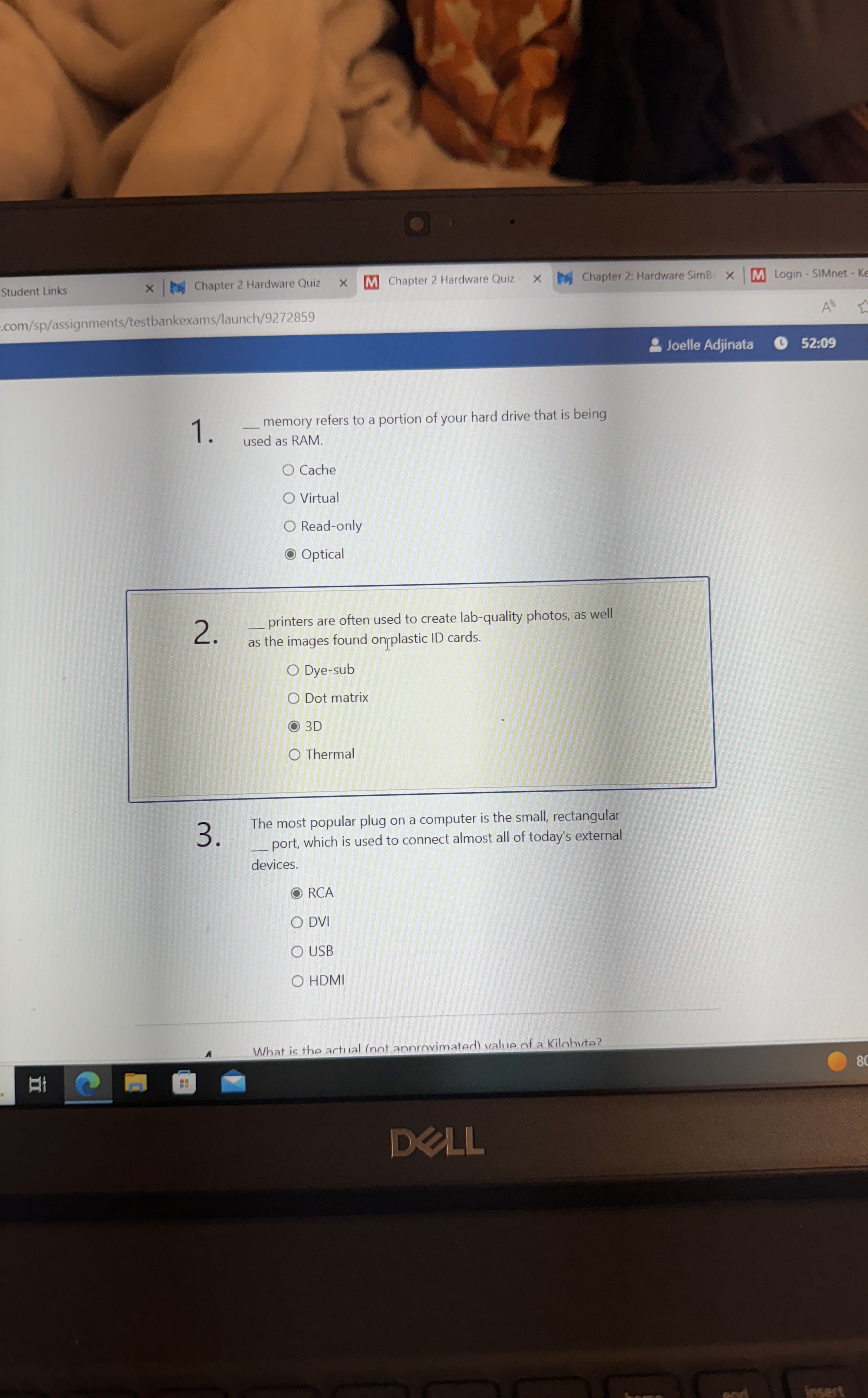_ memory refers to a portion of your hard drive