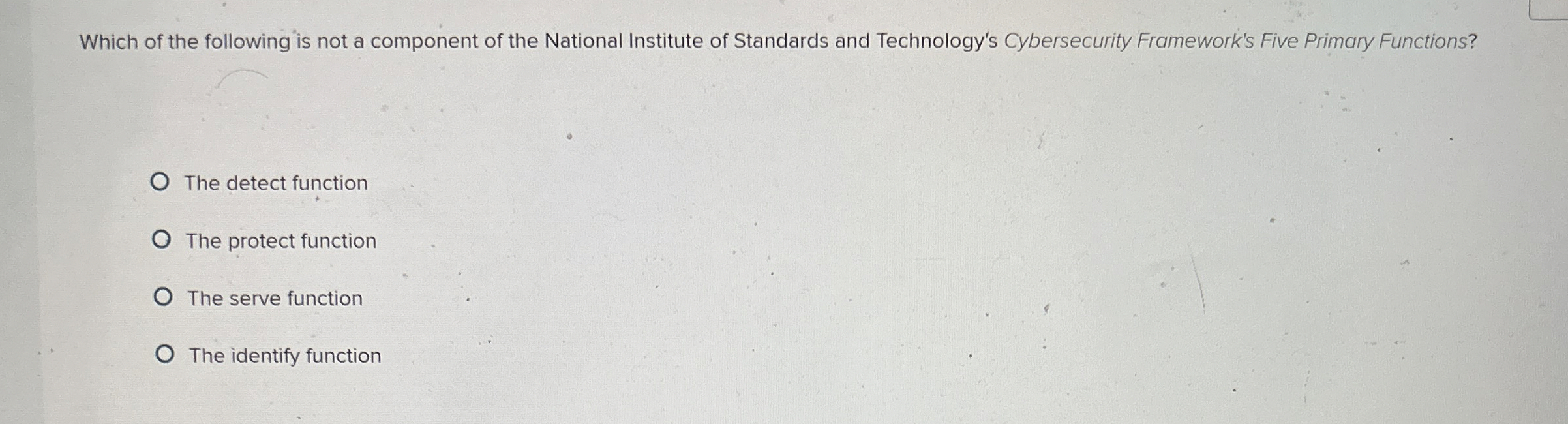 Which of the following is not a component of the