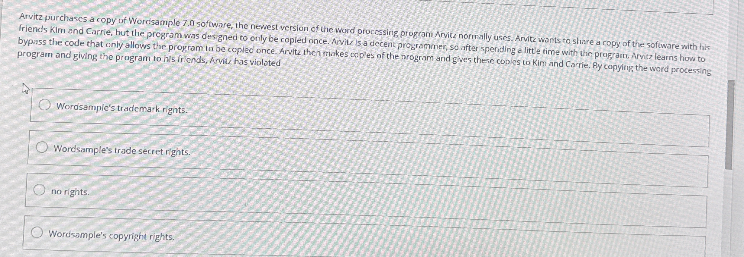 Arvitz purchases a copy of Wordsample 7 . 0