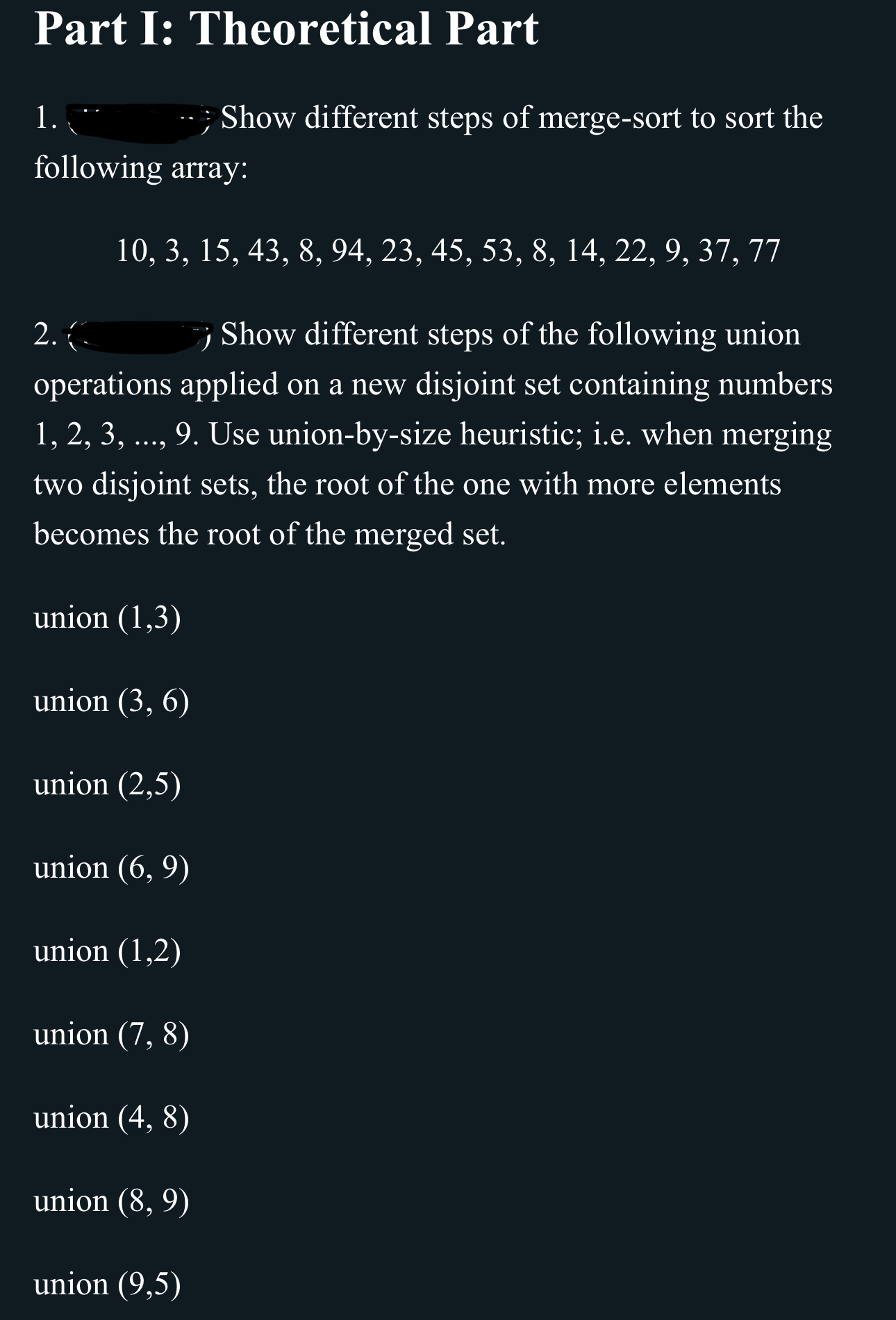 Part I: Theoretical Part . . . . ; Show different