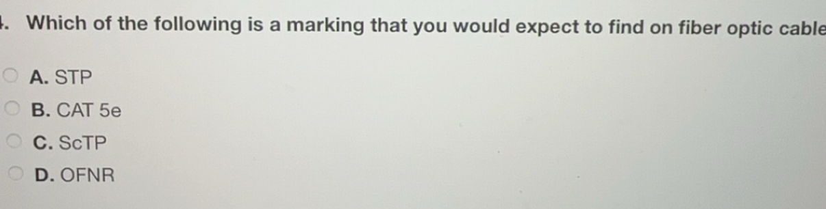 Which of the following is a marking that you
