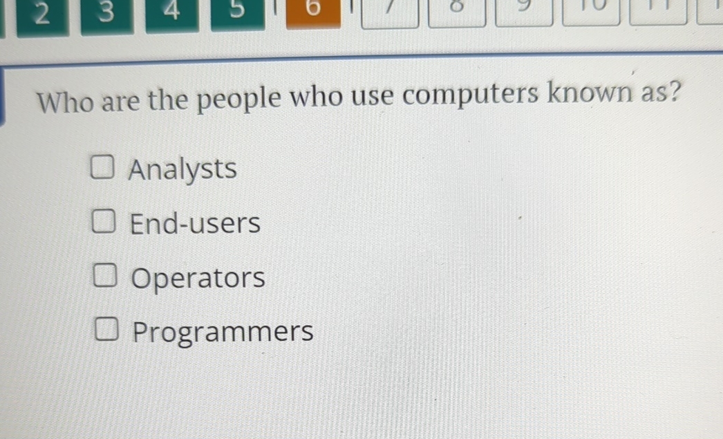 2 3 4 5 0 1 0 3 1 0 Who are the people who use