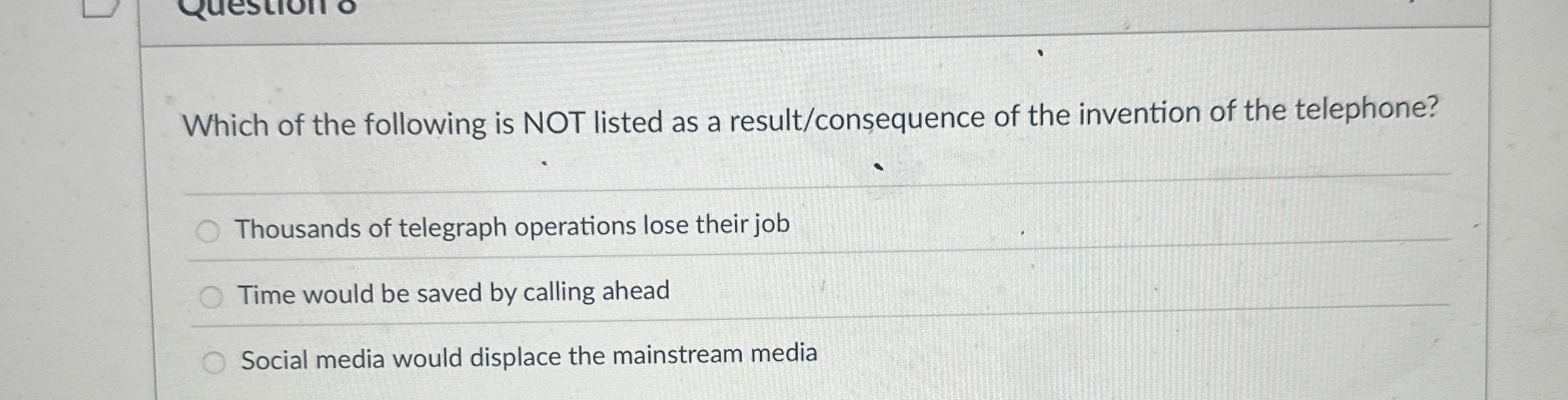 Which of the following is NOT listed as a result