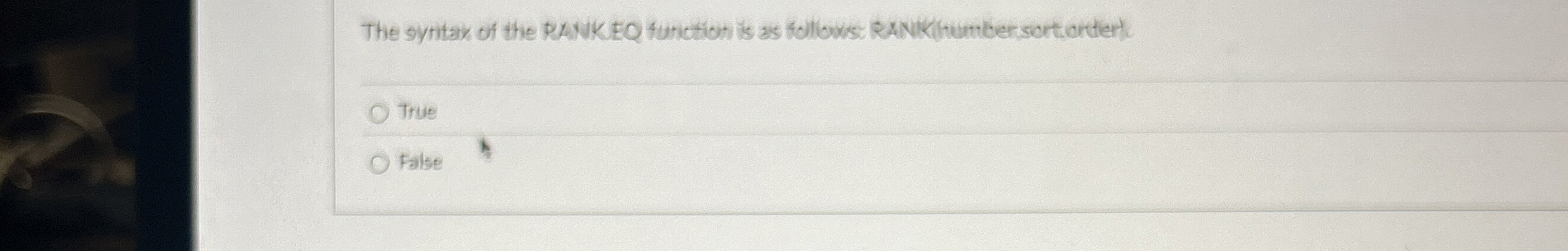 The syntak of the RANKEQ function is as followis.