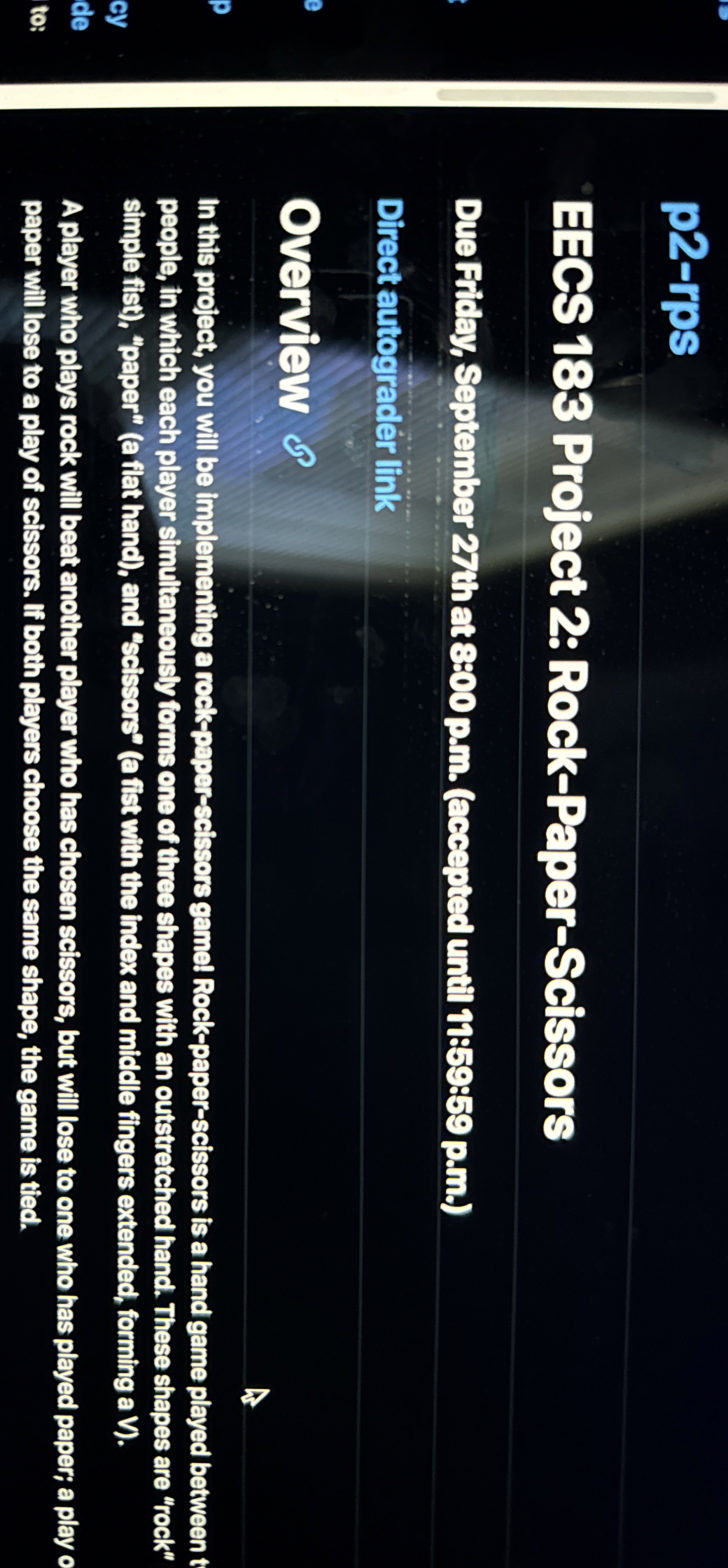 EECS 1 8 3 Project 2 : Rock - Paper - Scissors