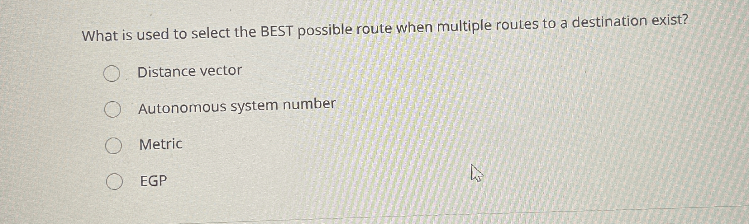 What is used to select the BEST possible route