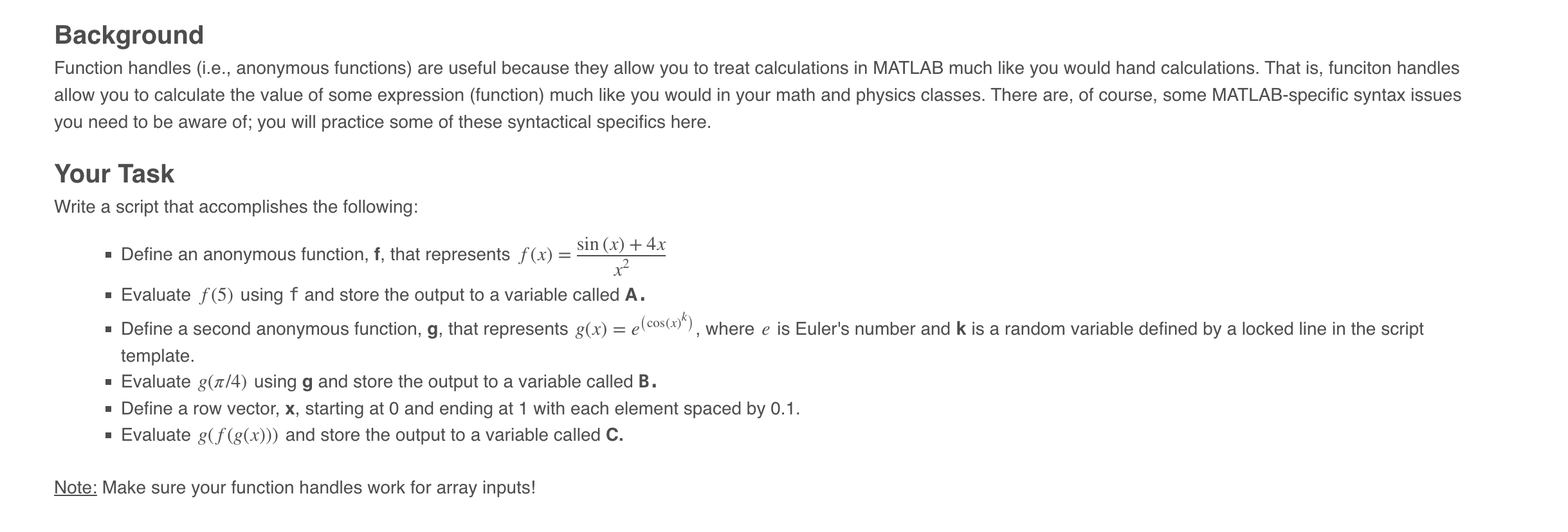 Background Function handles ( i . e . , anonymous