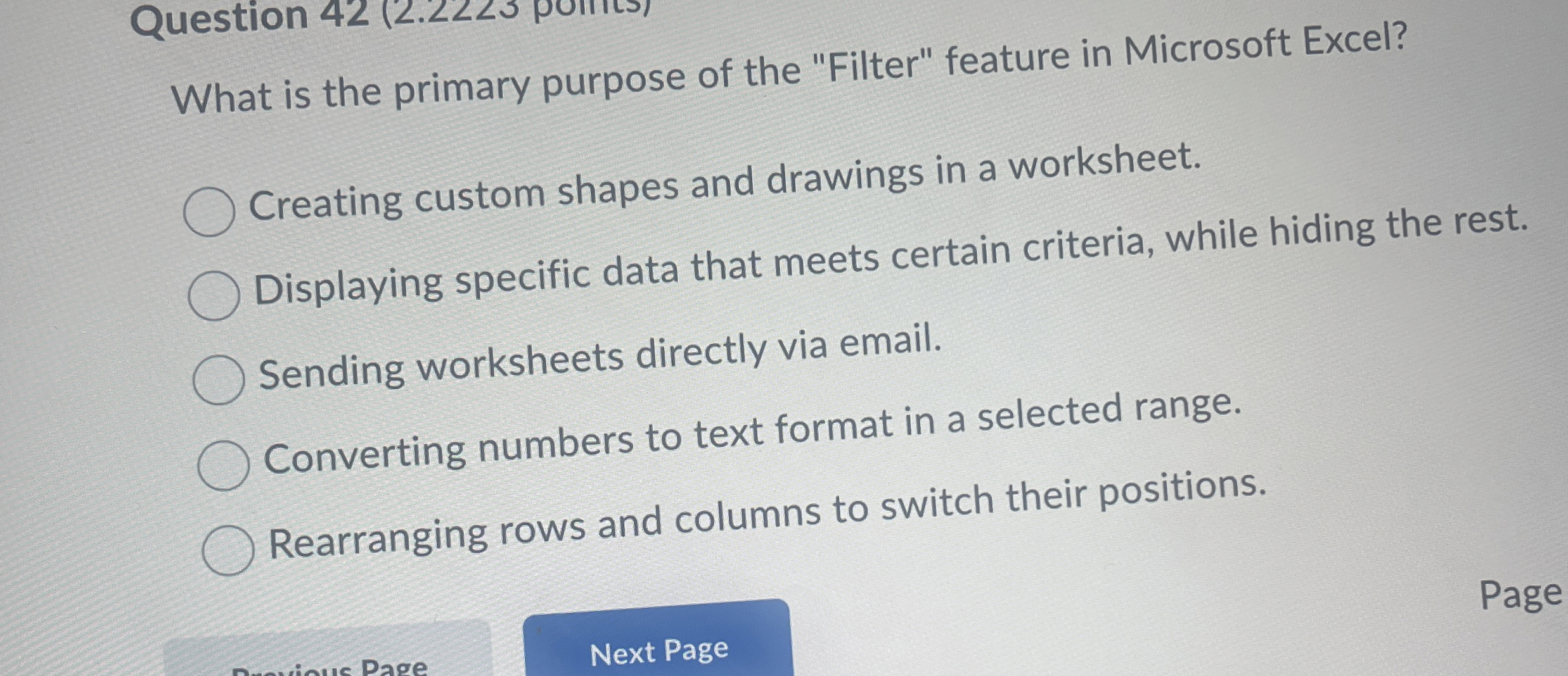 What is the primary purpose of the "Filter"