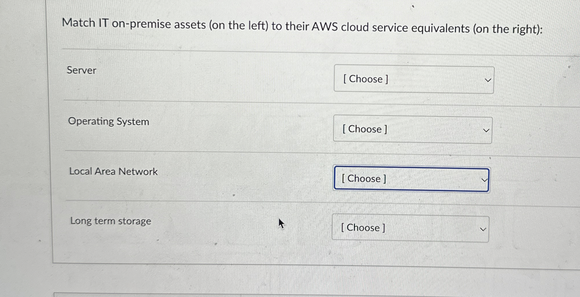 Match IT on - premise assets ( on the left ) to