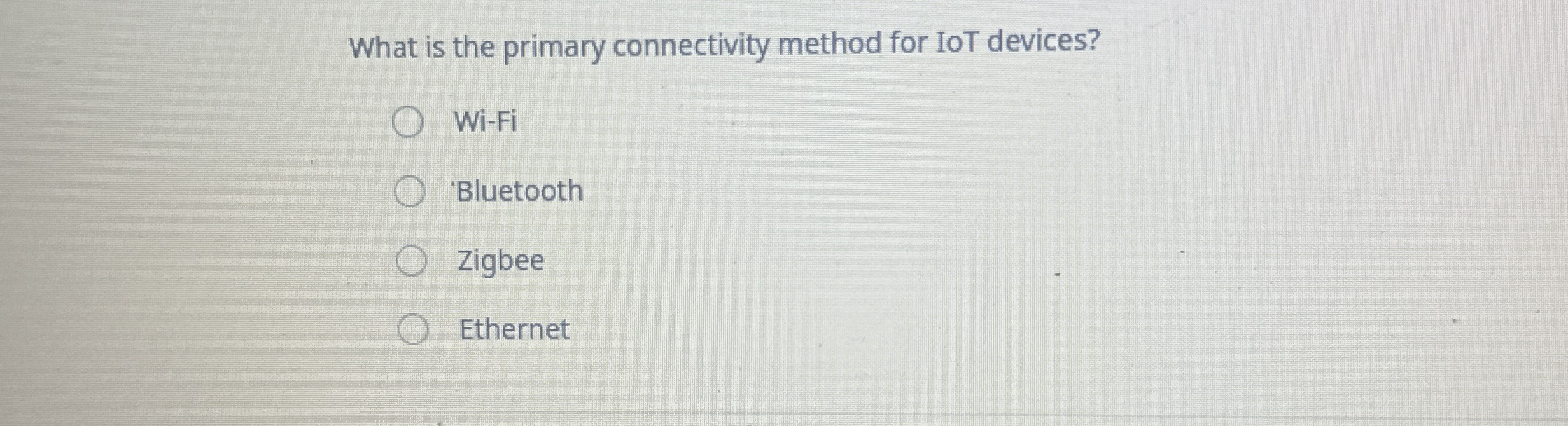 What is the primary connectivity method for IoT