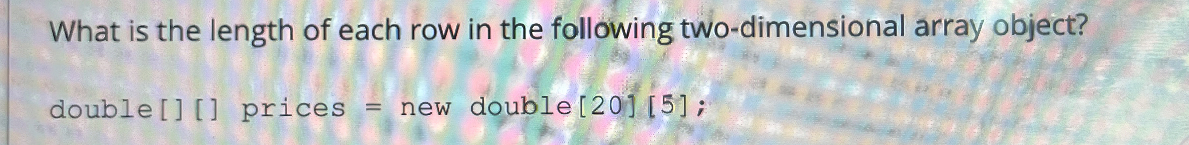 What is the length of each row in the following