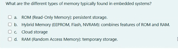 What are the different types of memory typically