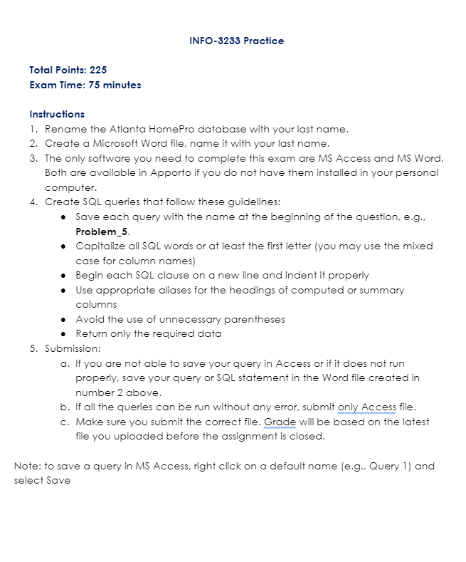 INFO - 3 2 3 3 Practice Instructions 1 . Rename