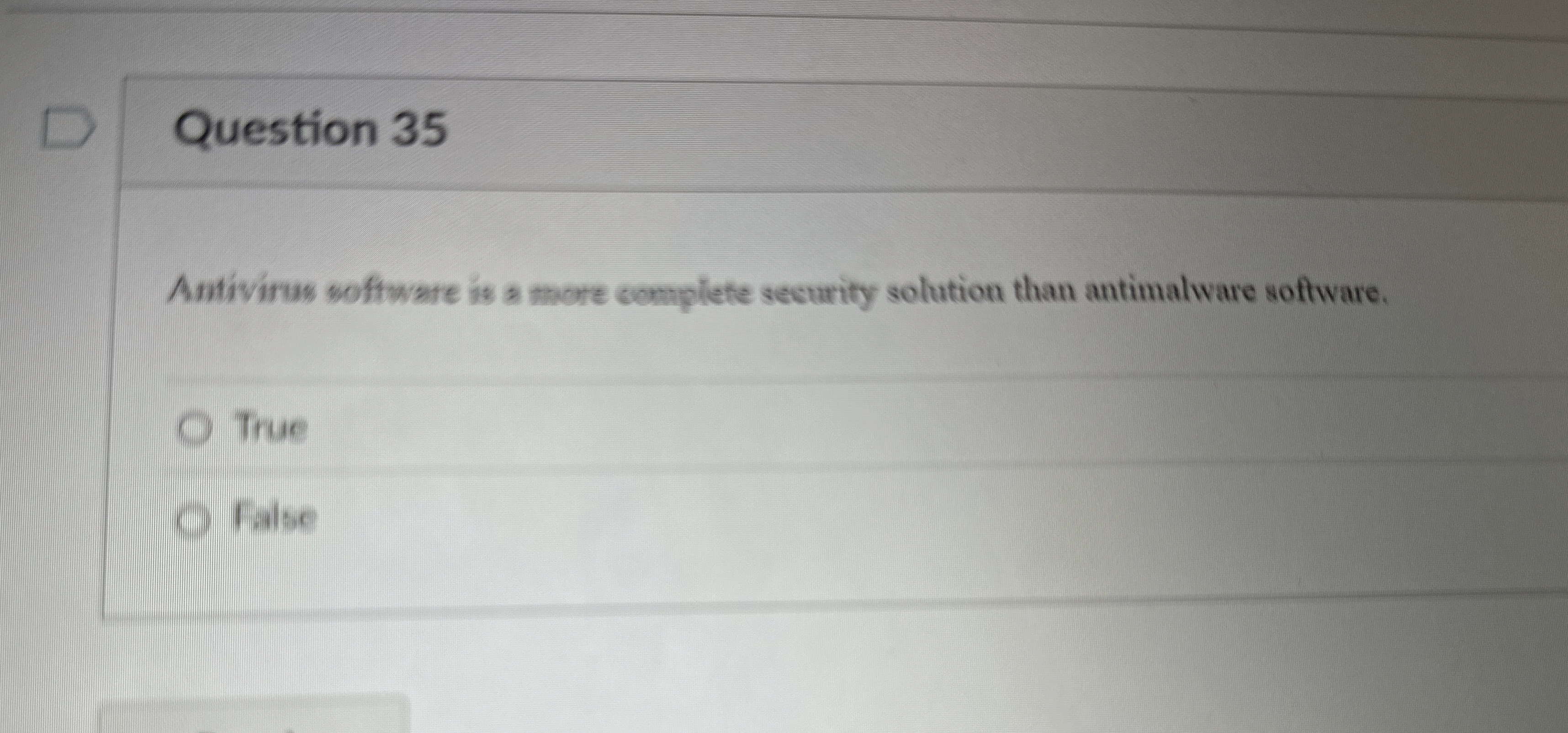 Question 3 5 Antivirus software is a more