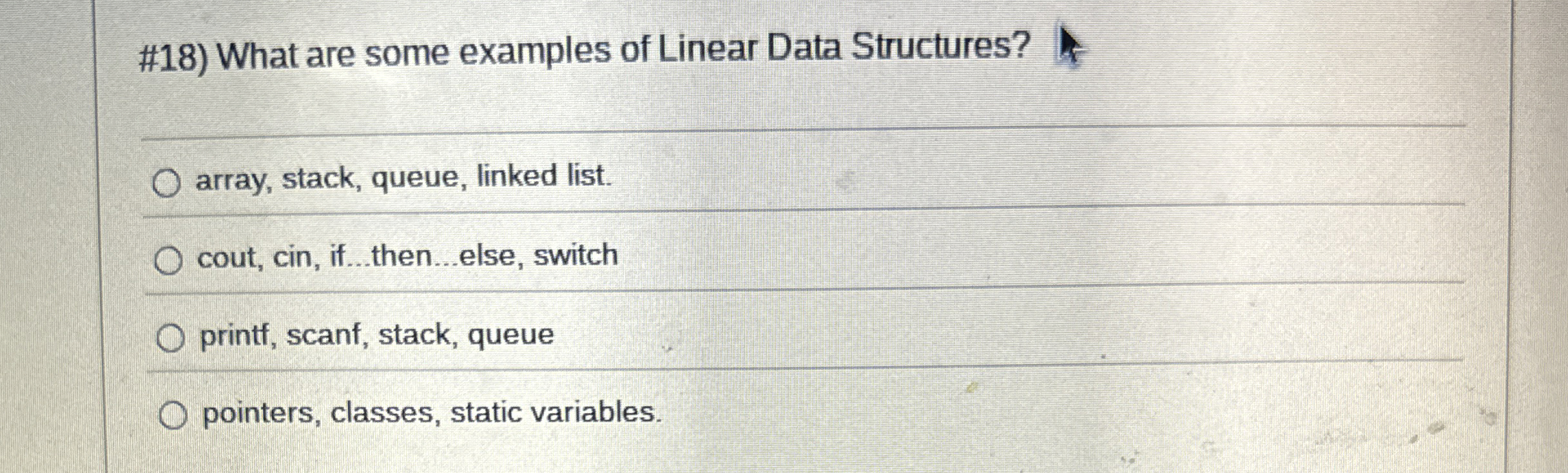# 1 8 ) What are some examples of Linear Data
