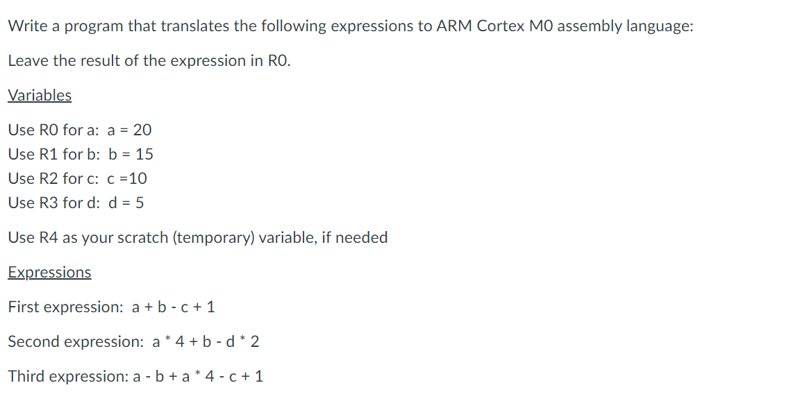 Write a program that translates the following