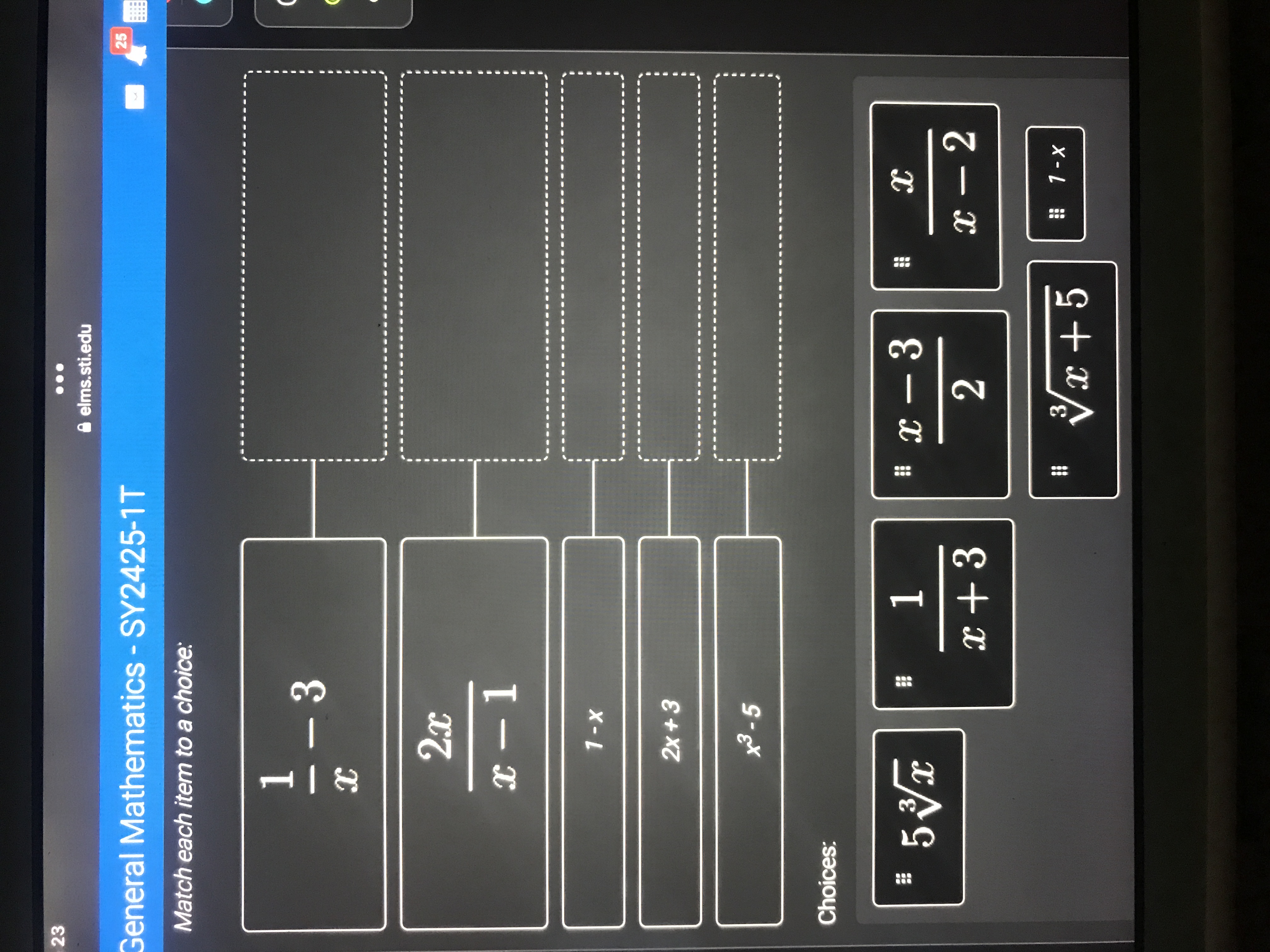 Match each item to a choice: Choices: 5 x 3 " 1 x