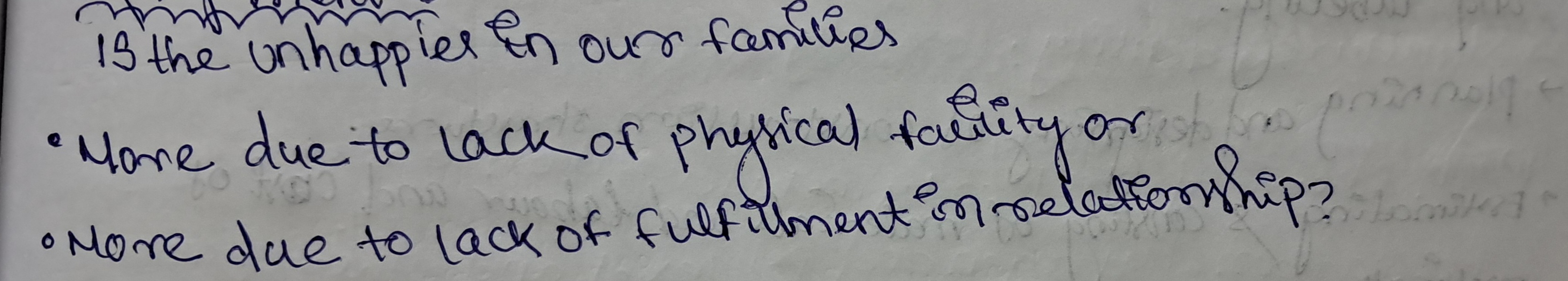 1 9 the unhappies in our families More due to