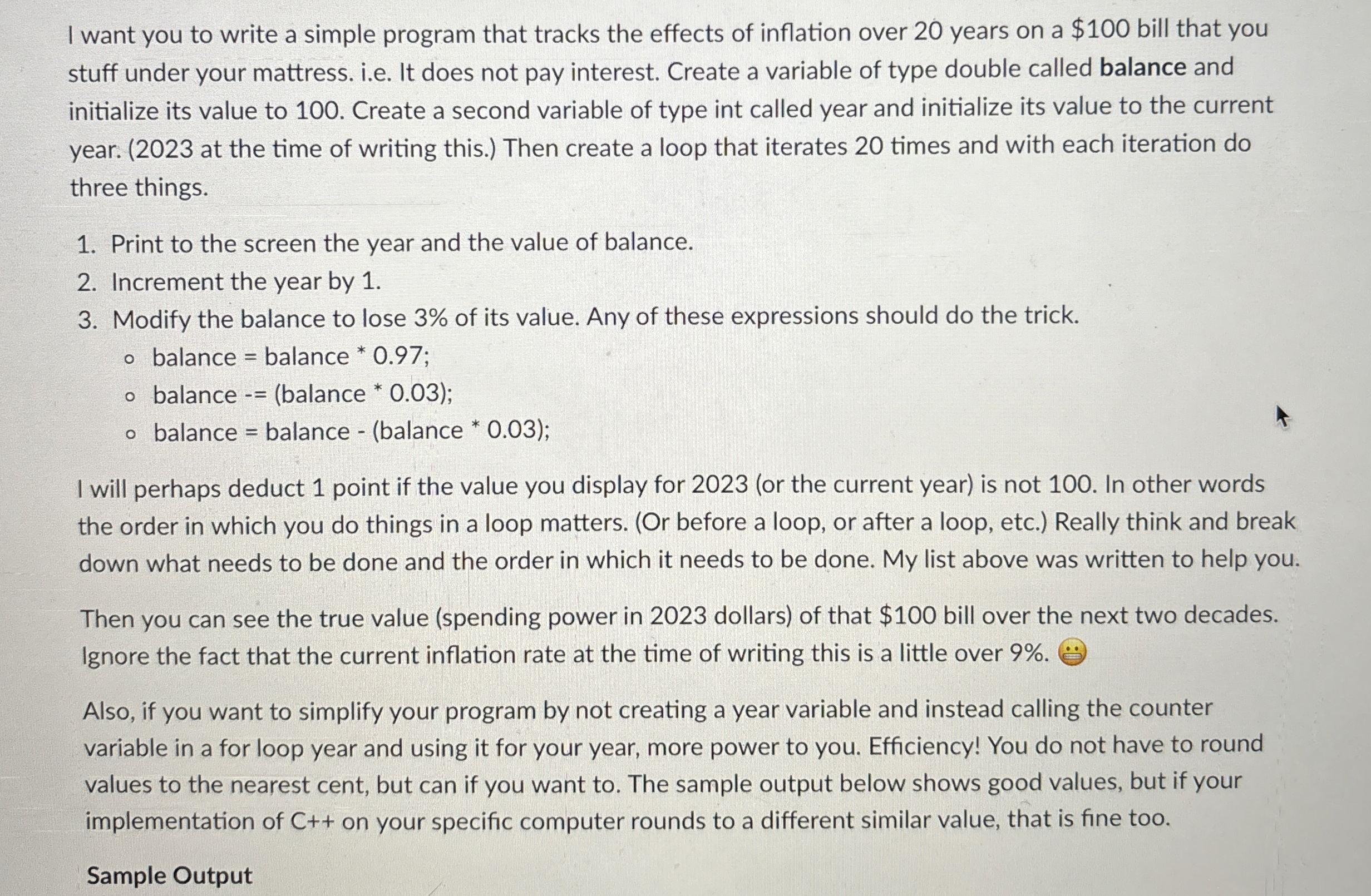 I want you to write a simple program In c + +
