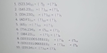1 . ( 5 2 3 . 3 4 ) 1 0 = ( ? ) 2 = ( ? ) 8 2 . (