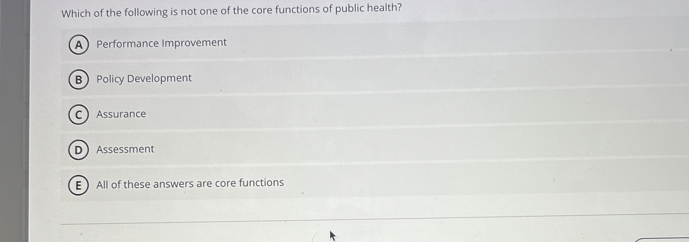 Which of the following is not one of the core