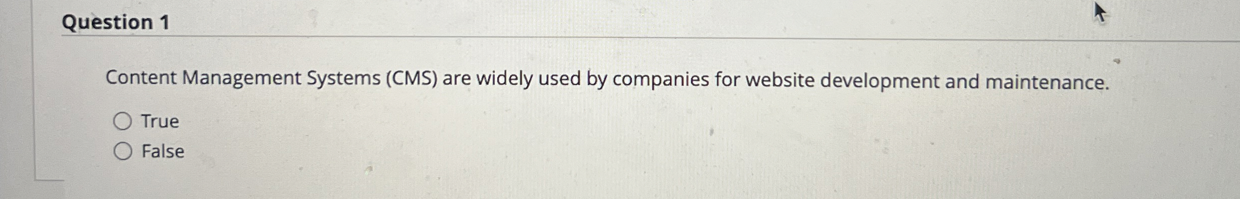 Question 1 Content Management Systems ( CMS ) are