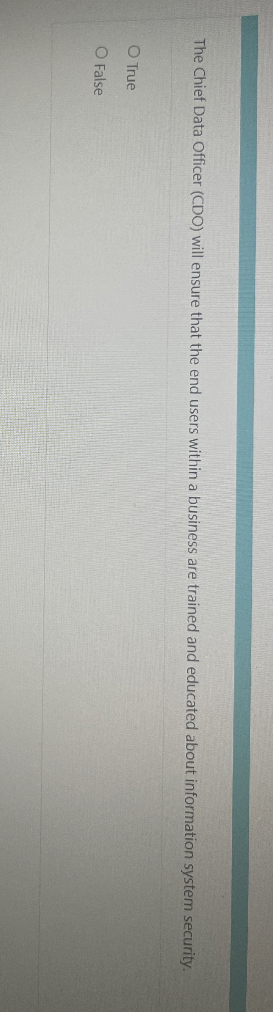 The Chief Data Officer ( CDO ) will ensure that