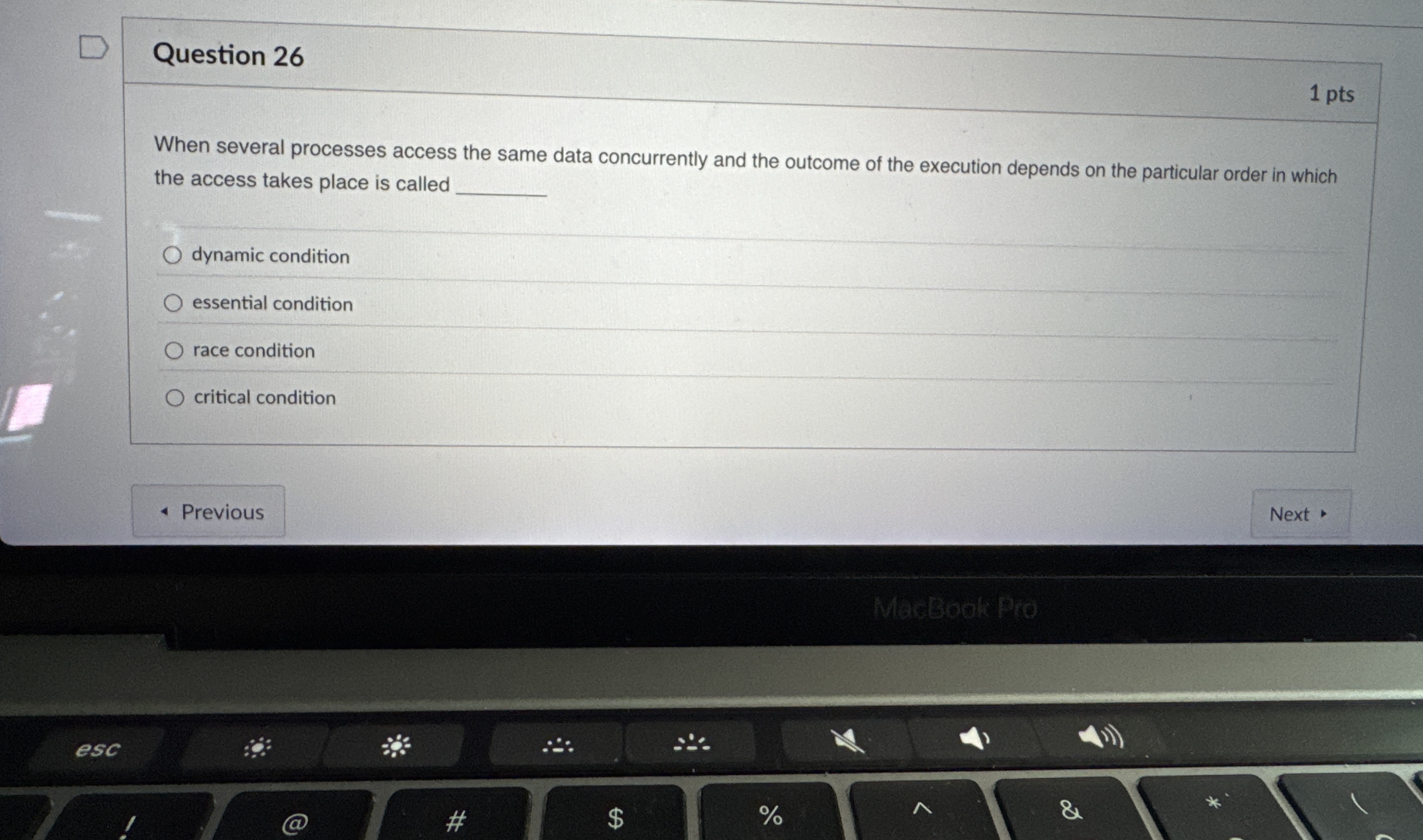 Question 2 6 When several processes access the
