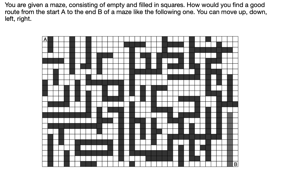 You are given a maze, consisting of empty and