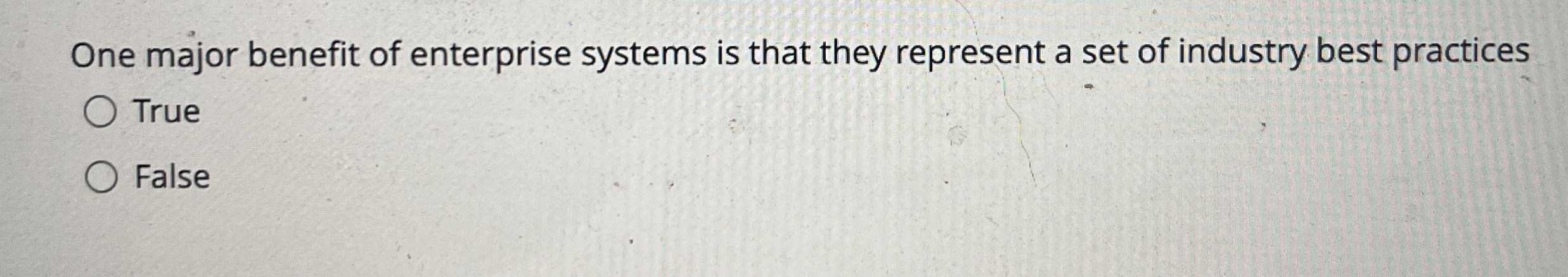 One major benefit of enterprise systems is that