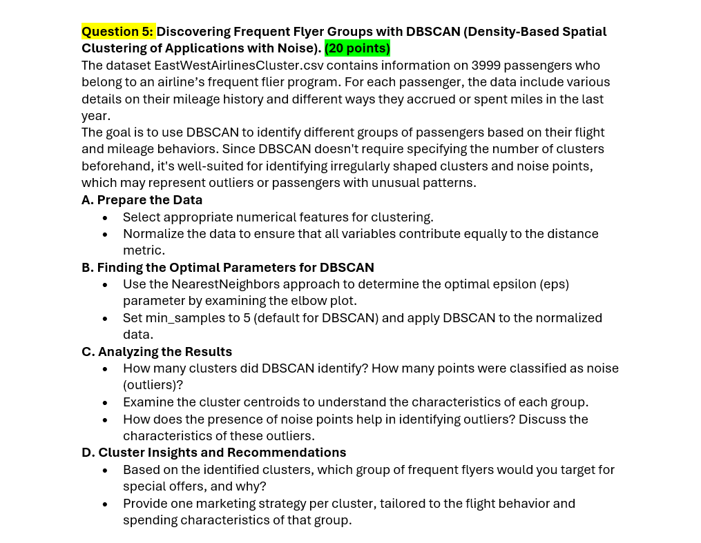 Question 5 : Discovering Frequent Flyer Groups